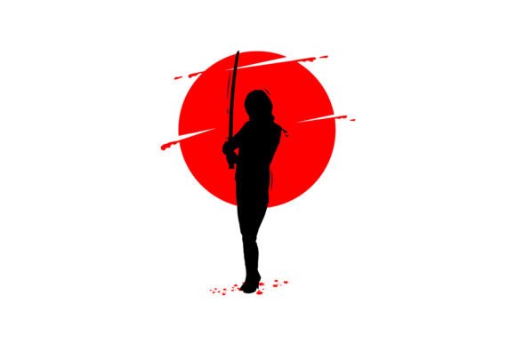 Download Silhouette Samurai Girl Poster Design - Design Collection