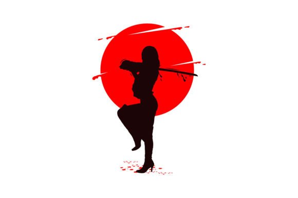 Download Silhouette Samurai Girl Poster Design - Design Collection