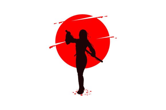 Download Silhouette Samurai Girl Poster Design - Design Collection