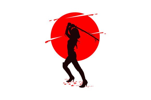 Download Silhouette Samurai Girl Poster Design - Design Collection