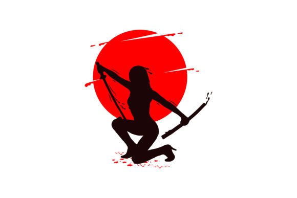 Download Silhouette Samurai Girl Poster Design - Design Collection