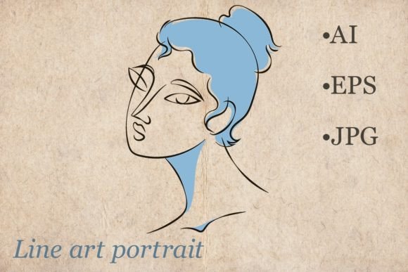 Download Line Art Sophisticated Woman Portrait - Sophisticated Collection