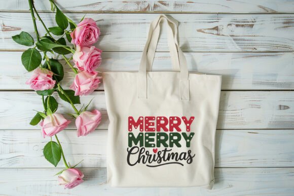 Download Festive Polka Dot "Merry Merry Christmas" Embroidery Design - Design Collection
