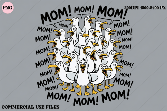 Download Funny Seagulls Mom Graphic Design - Design Collection