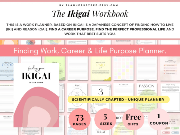 Download Ikigai Workbook, Best Work &amp; Career Plan - Premium Bundle
