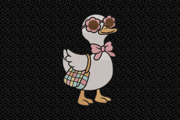 Download Fashionable Duck Embroidery Design - Design Collection